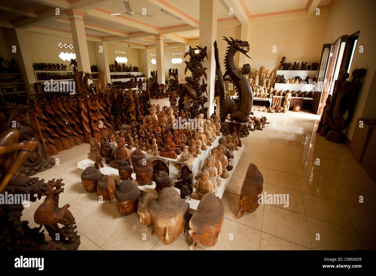 Innenraum des Holzschnitzers studio Stockfoto