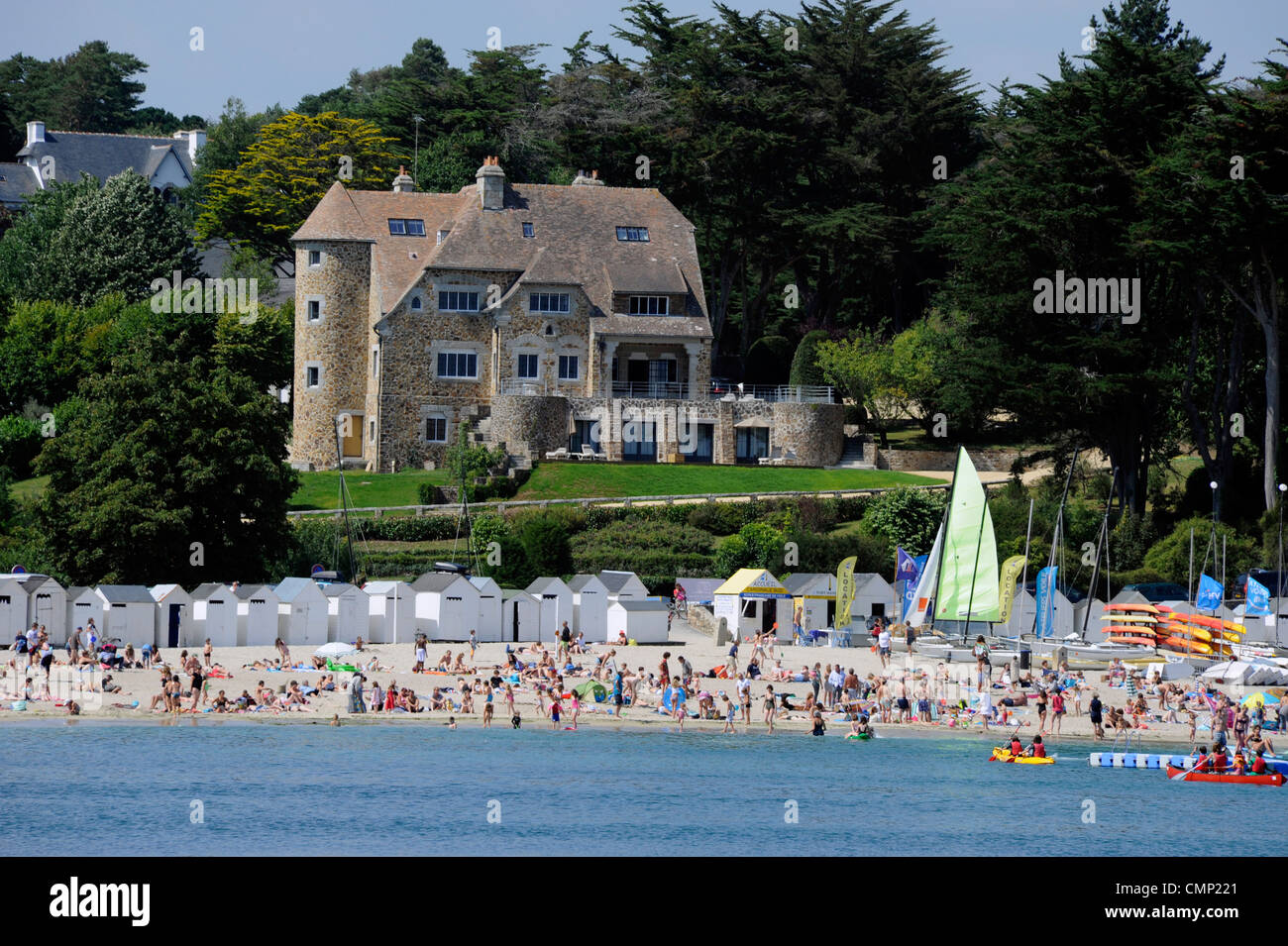 Strand von Port Manech, Hotel Manoir Dalmore, Finistere, Bretagne, Bretagne, Frankreich Stockfoto