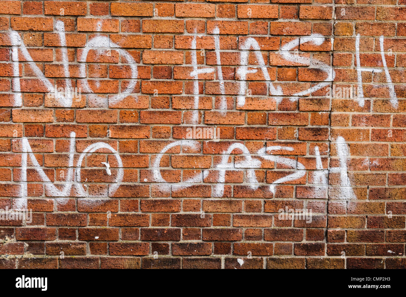 Droge-Graffiti "No Hash, kein Bargeld" Stockfoto