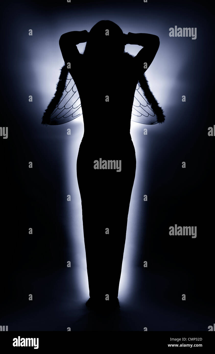 Beleuchtete silhouette Stockfoto