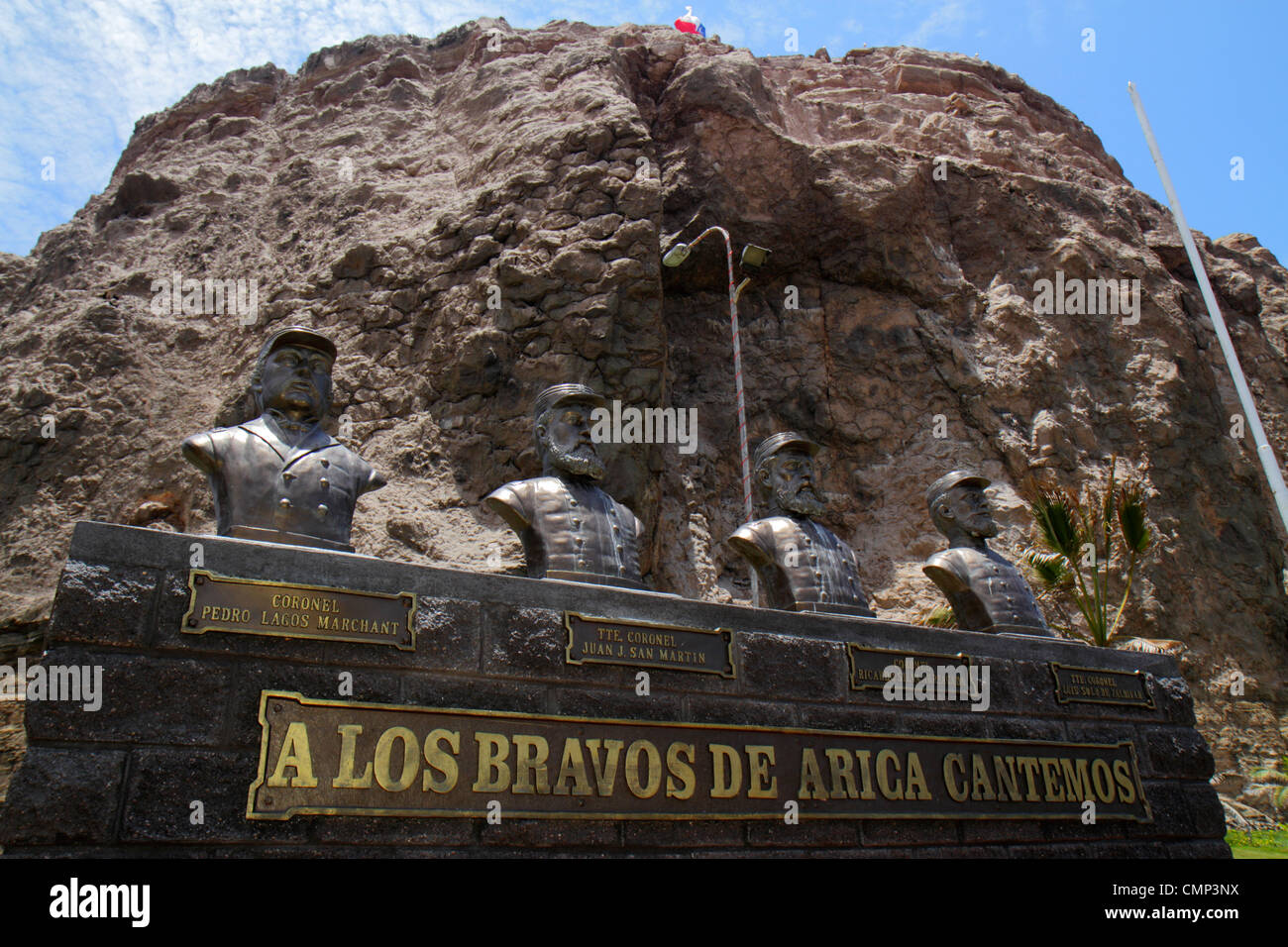 Arica Chile, chilenische Küstenregion, Avenida Comandante San Martin, El Morro de Arica, Nationaldenkmal des Pazifikkrieges, historische Stätte, riesiger Felsen, Vorgebirge, ge Stockfoto