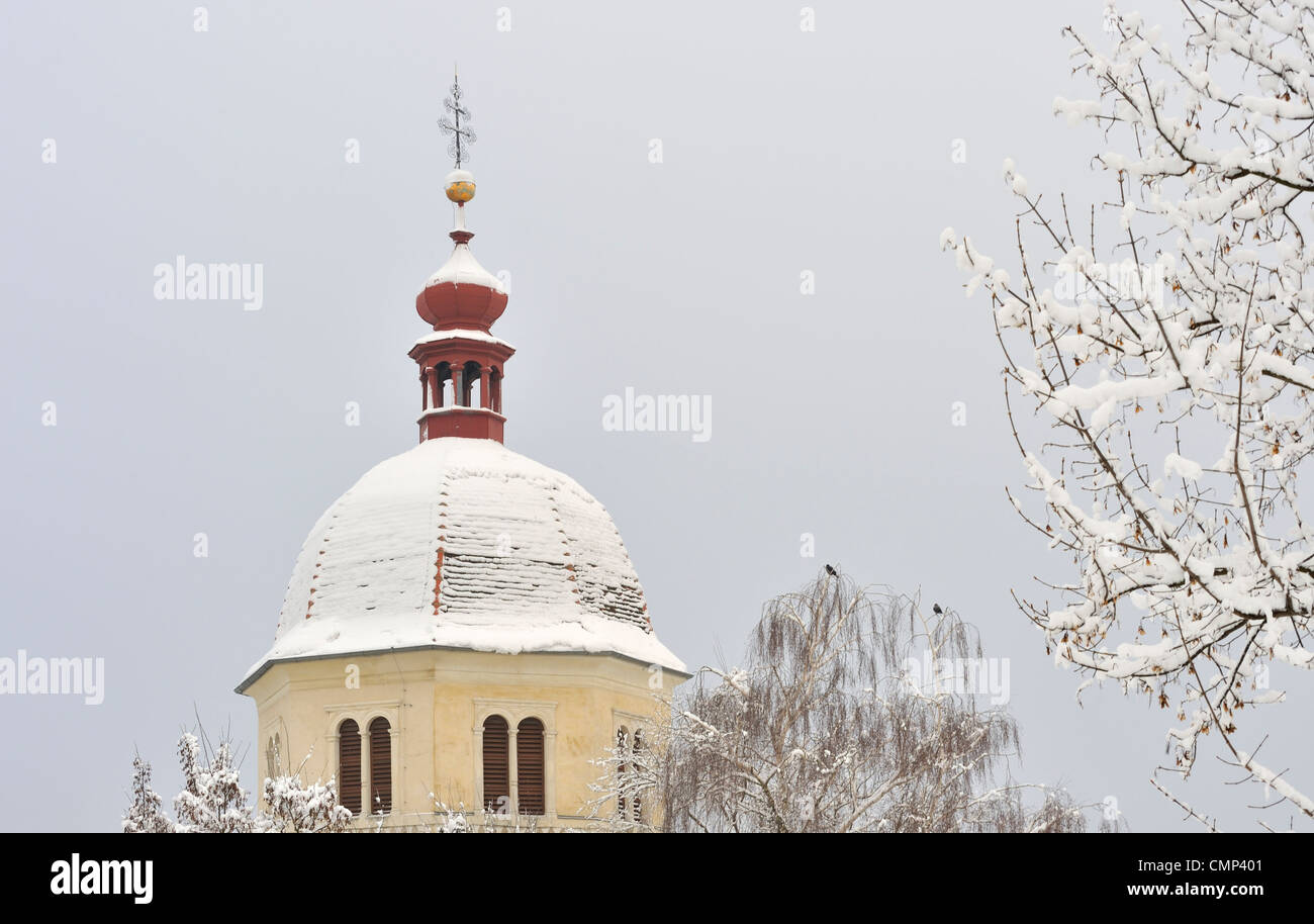 Schlossberg im Winter, Graz, Steiemark, Österreich Stockfoto