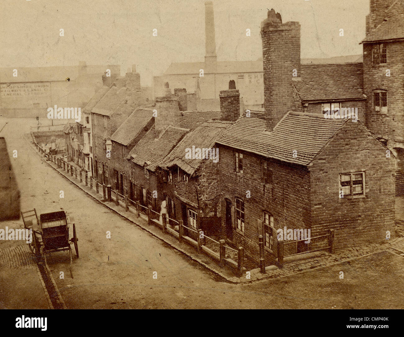 Broad Street, Wolverhampton, um 1870. Broad Street (früher bekannt als untere Lichfield Straße, Rotten Row und Canal Street), Stockfoto