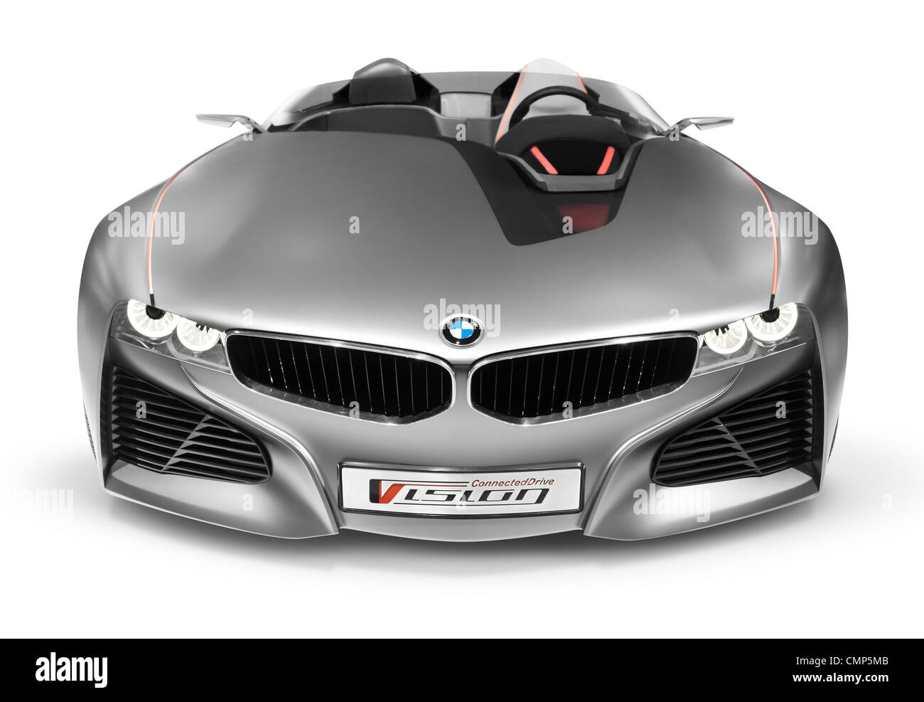 Führerschein und Ausdrucke bei MaximImages.com - 2012 BMW Vision ConnectedDrive Concept Sportwagen Frontansicht isoliert auf weißem Hintergrund mit Clipping-Pfad Stockfoto
