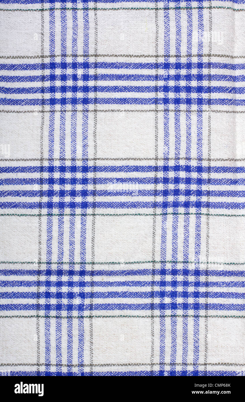 Blaue und weiße Tischdecke Muster, abstrakte Hintergrund Stockfoto