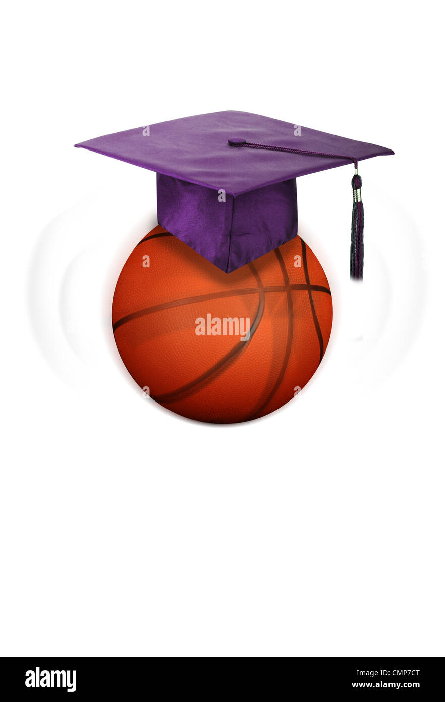 Basketball und Bildung. Stockfoto