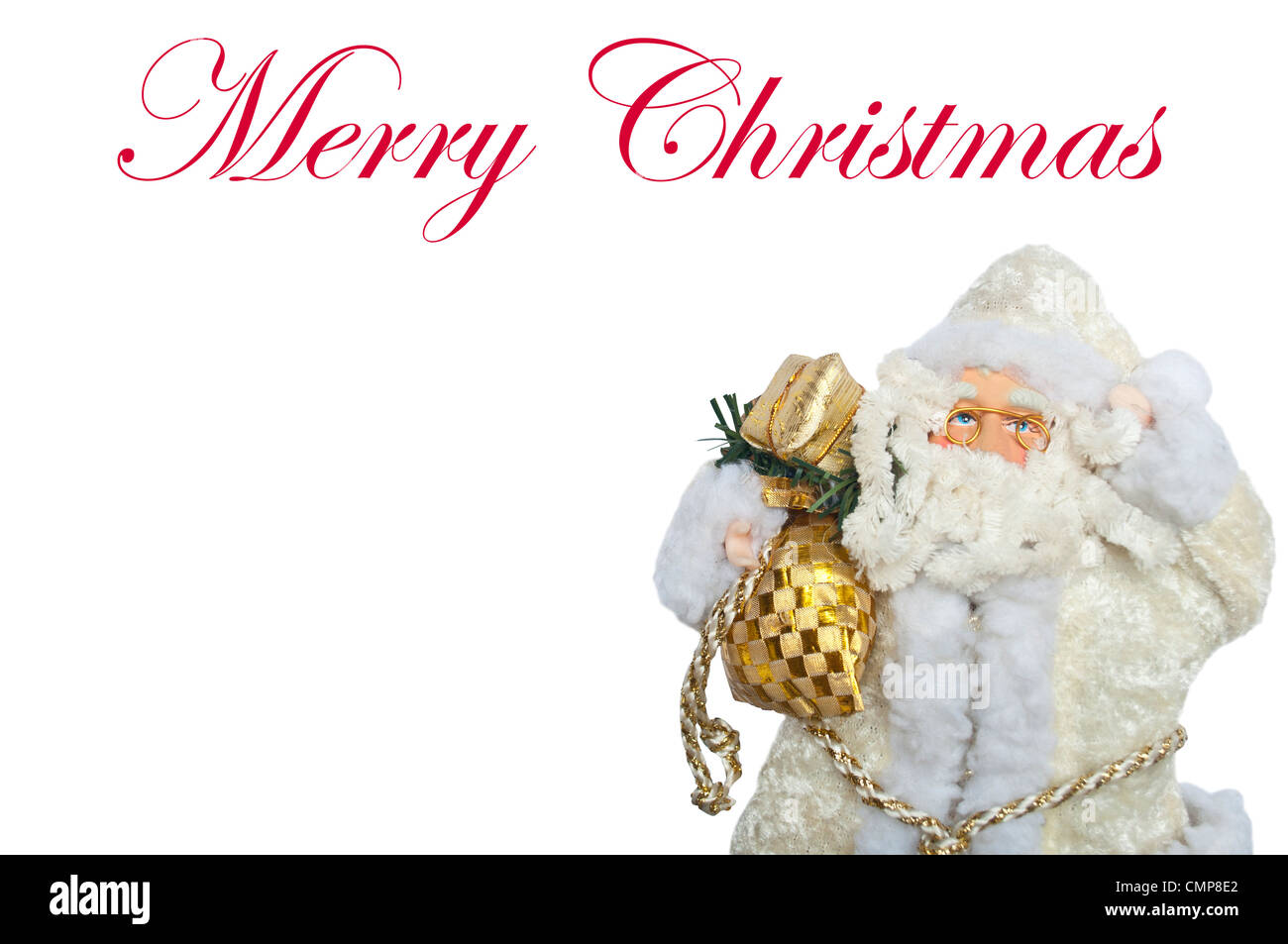 Weihnachten Weihnachtsmann isoliert auf weißem Hintergrund Stockfoto