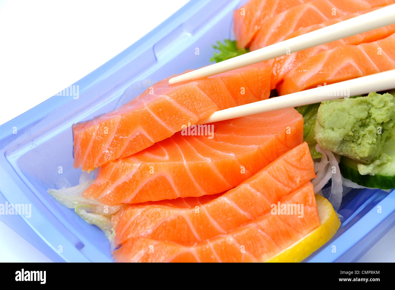 Lachs Sushi-Essen Stockfoto