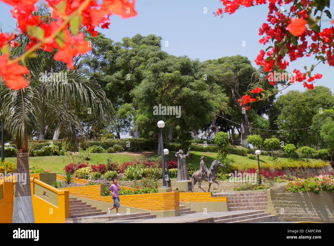 Lima Peru,Barranco,Parque Parra,Stadtpark,Paseo Chabuca Granda,María Isabel Granda Larco,Statue,Hispanic ethnische Frau weibliche Frauen,Volkssängerin,Songwr Stockfoto