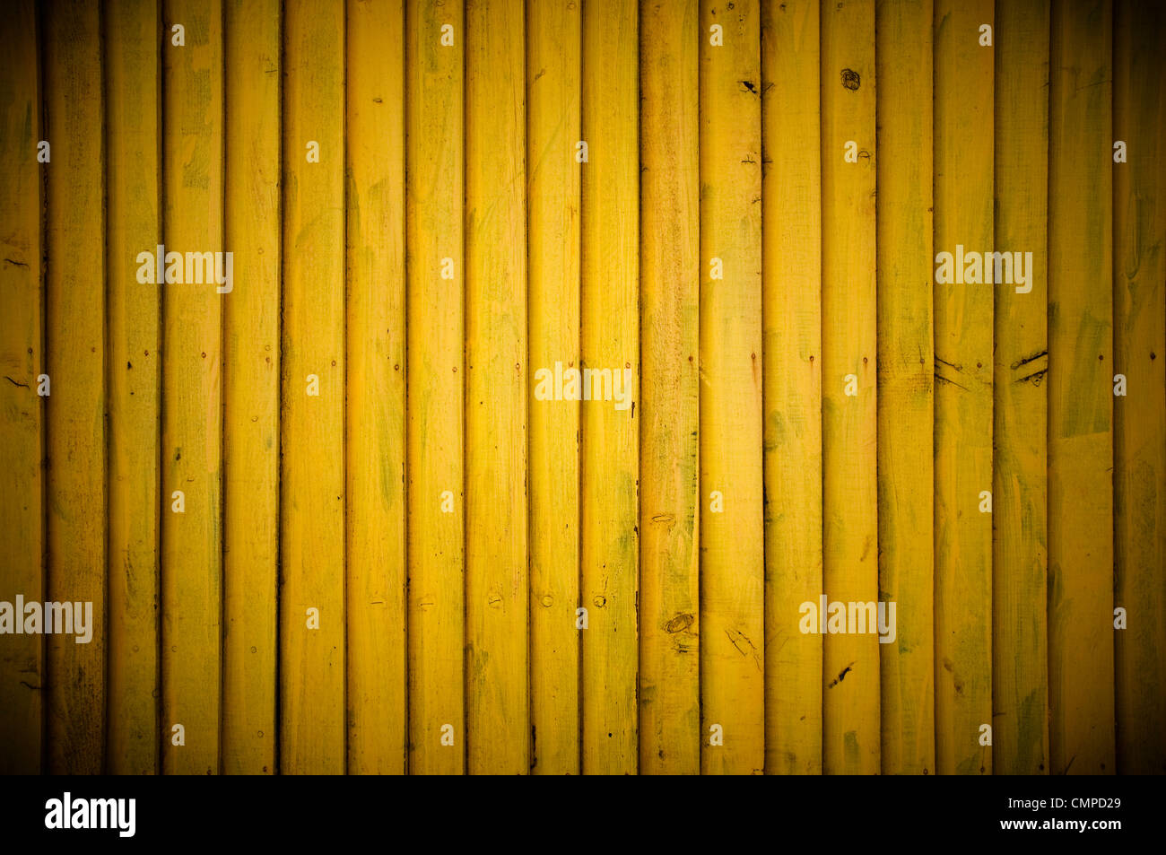 Gelbe Holz Wand Stockfoto
