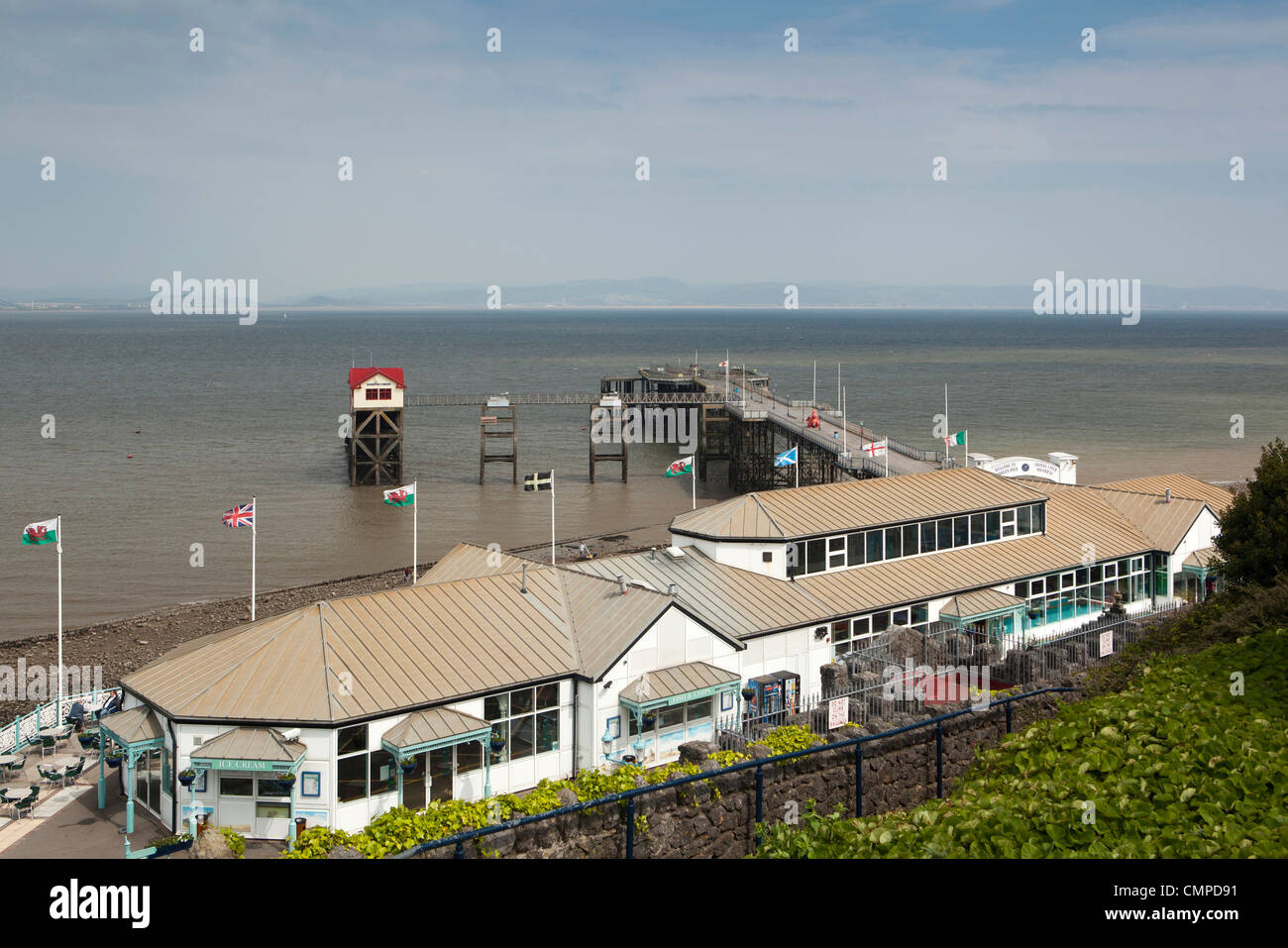 England, Wales, Swansea, murmelt Pier und Swansea Bay Stockfoto