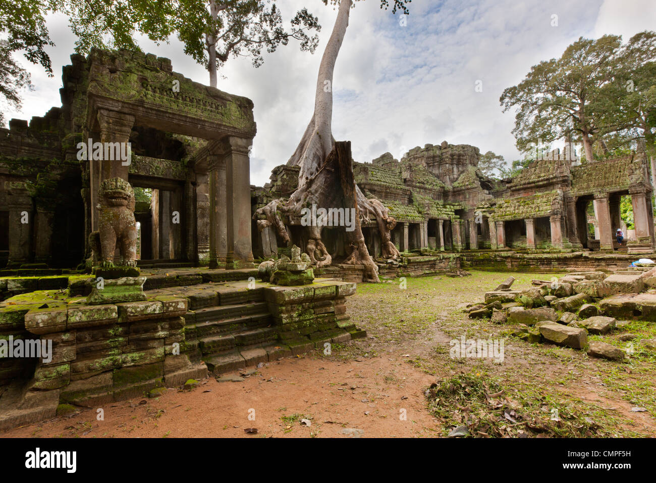 Preah Khan(Prah Khan), heilige Schwert ist ein Tempel in Angkor, erbaut im 12. Jahrhundert für König Jayavarman VI Stockfoto