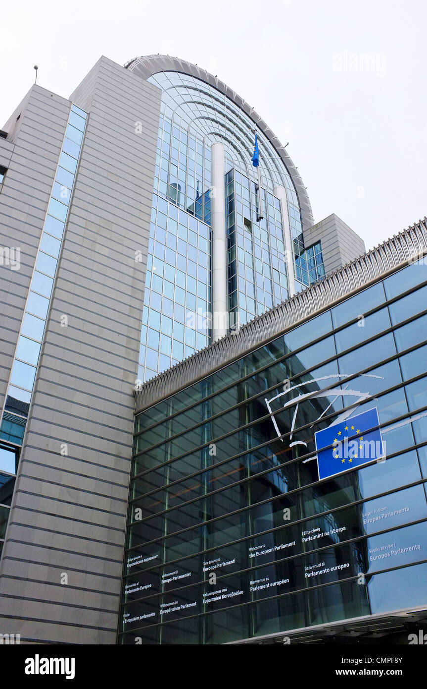 Das Europäische Parlament Gebäude, Brüssel, Belgien. Stockfoto