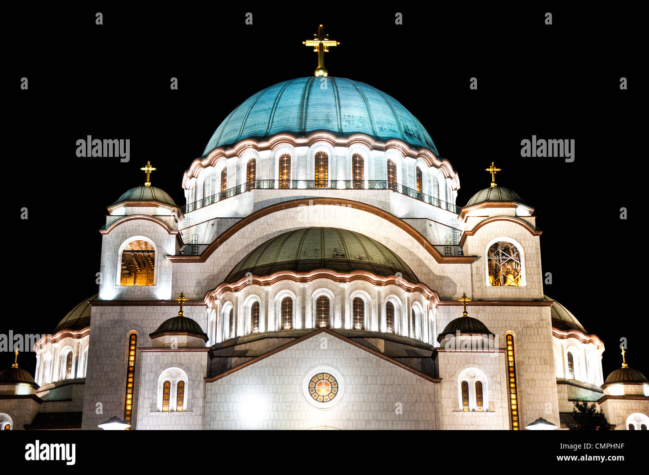 Tempel der Heiligen Sava in Belgrad Serbien HDR Stockfoto