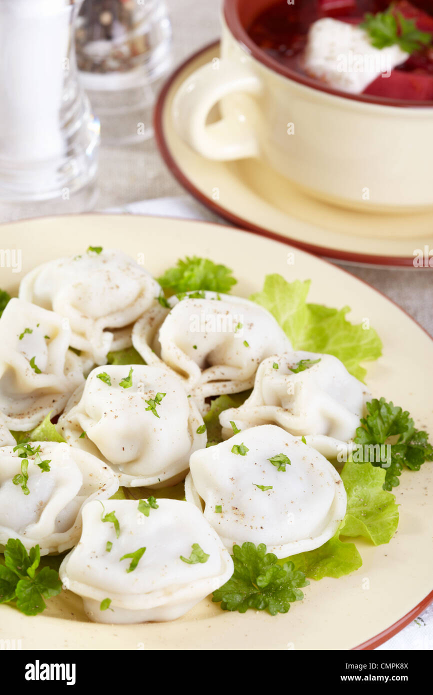 Pelmeni Stockfoto