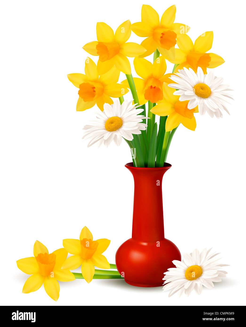 Bunte Frühlingsblumen in vase Stockfoto