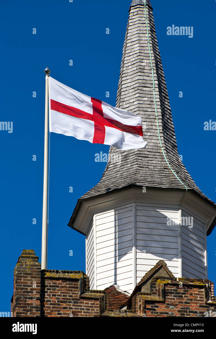 Kreuz und quer von St George Str. Marys Kirche in Maldon Essex überfliegen Stockfoto