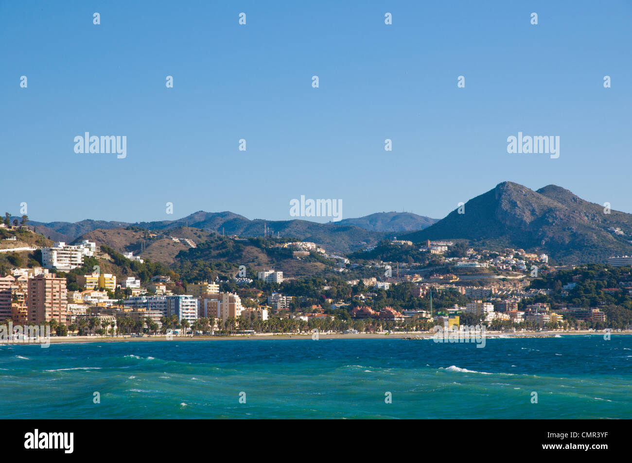 Playa De La Malagueta Strand Mitteleuropa Malaga Andalusien Spanien Stockfoto
