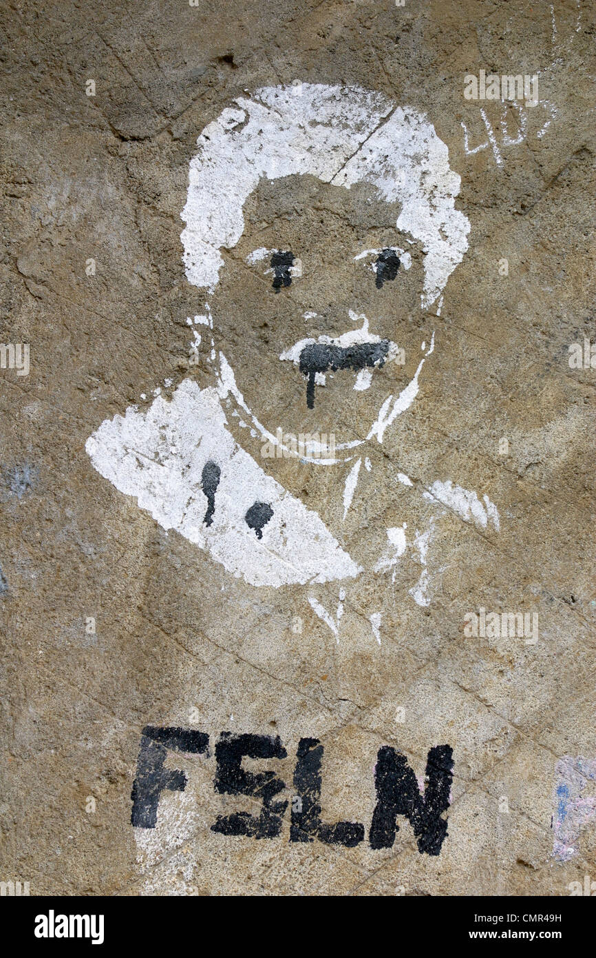 FSLN Sandinista Schablone Graffiti an der Wand in Nicaragua Stockfoto