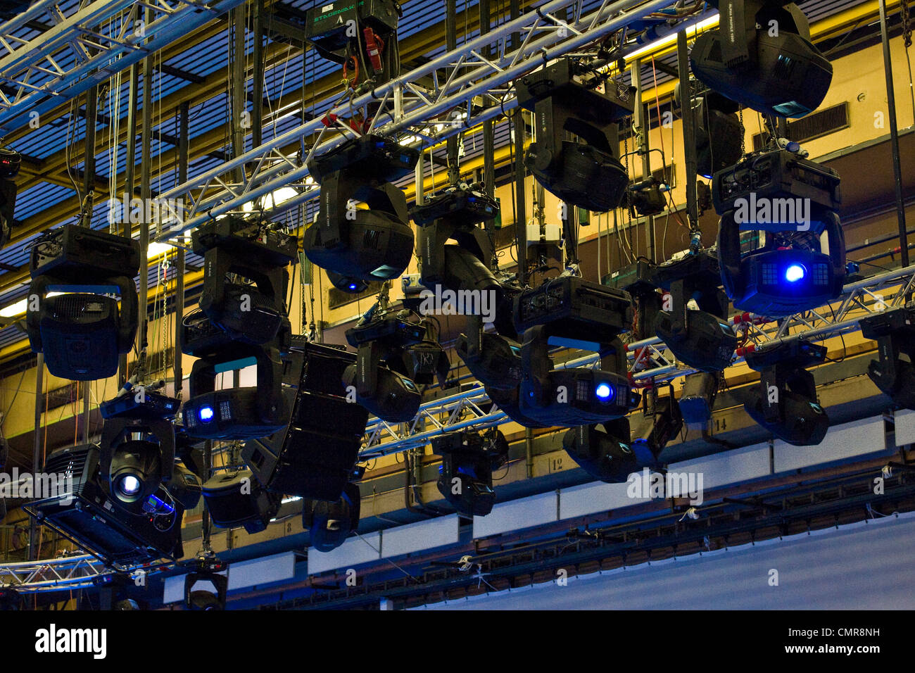 Scheinwerfer, italienischen Fernsehen Stockfoto