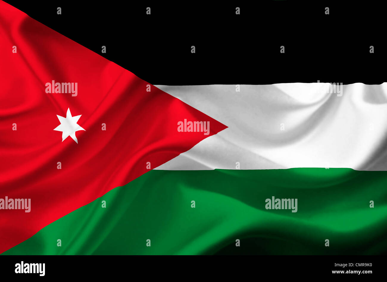 Wehende Flagge Jordanien Stockfoto