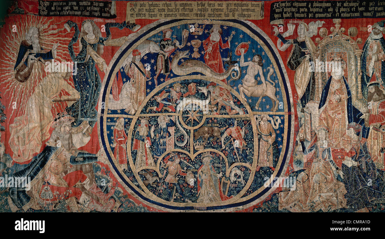Teppich aus der Astrolabien. 15. Jahrhundert. Flämische. Stockfoto