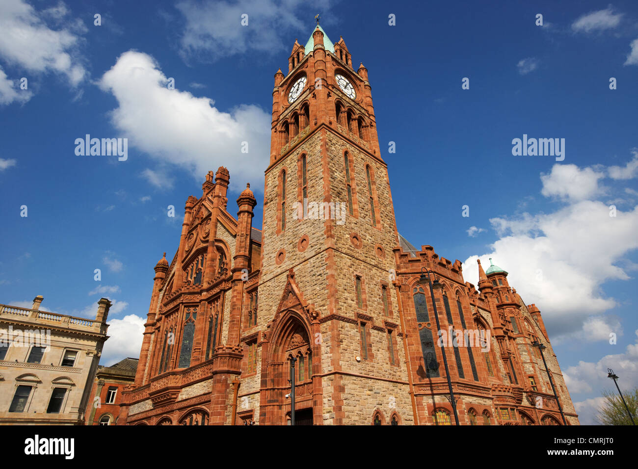 Die Guildhall Derry City County Londonderry Nordirland Großbritannien. Stockfoto