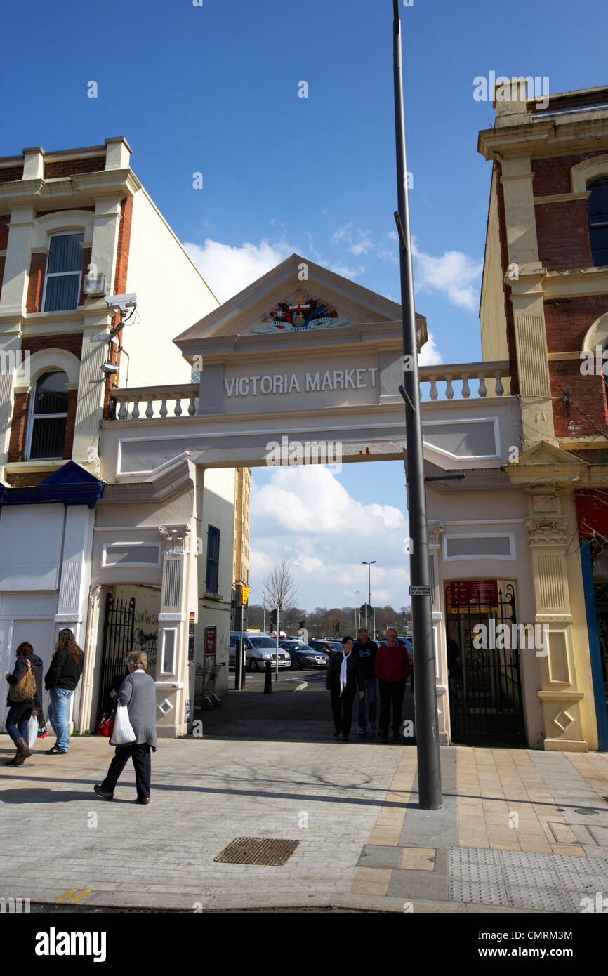 Eintritt in die alte Victoria Markt Strand Road jetzt einen Parkplatz in Derry City County Londonderry Nordirland Großbritannien. Stockfoto