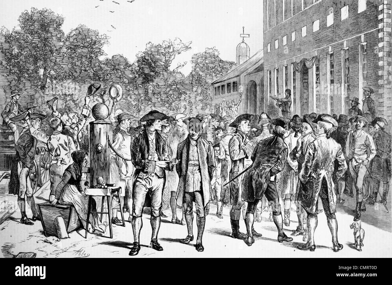 1770 S 8. JULI 1776 LESUNG UNABHÄNGIGKEITSERKLÄRUNG VON JOHN NIXON SCHRITTE VON INDEPENDENCE HALL PHILADELPHIA PA DURCH EDWIN ABBEY Stockfoto