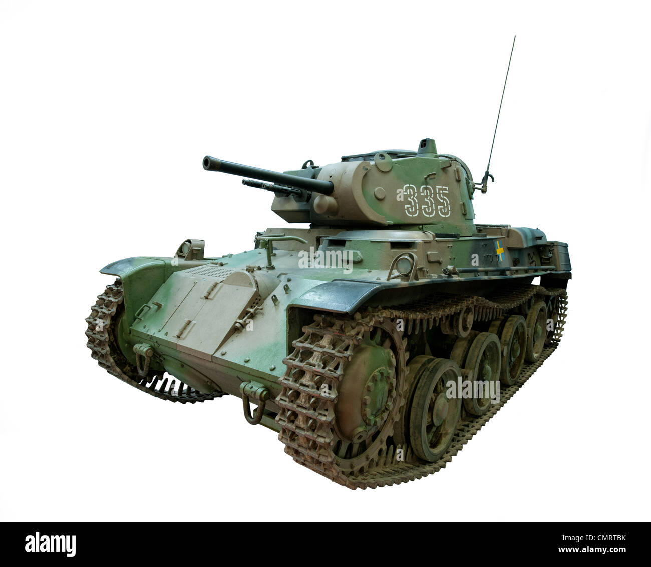 Ein Schnitt aus einem Stridsvagn M/40 L Tank verwendet durch schwedische Truppen während des 2. Weltkrieges Stockfoto