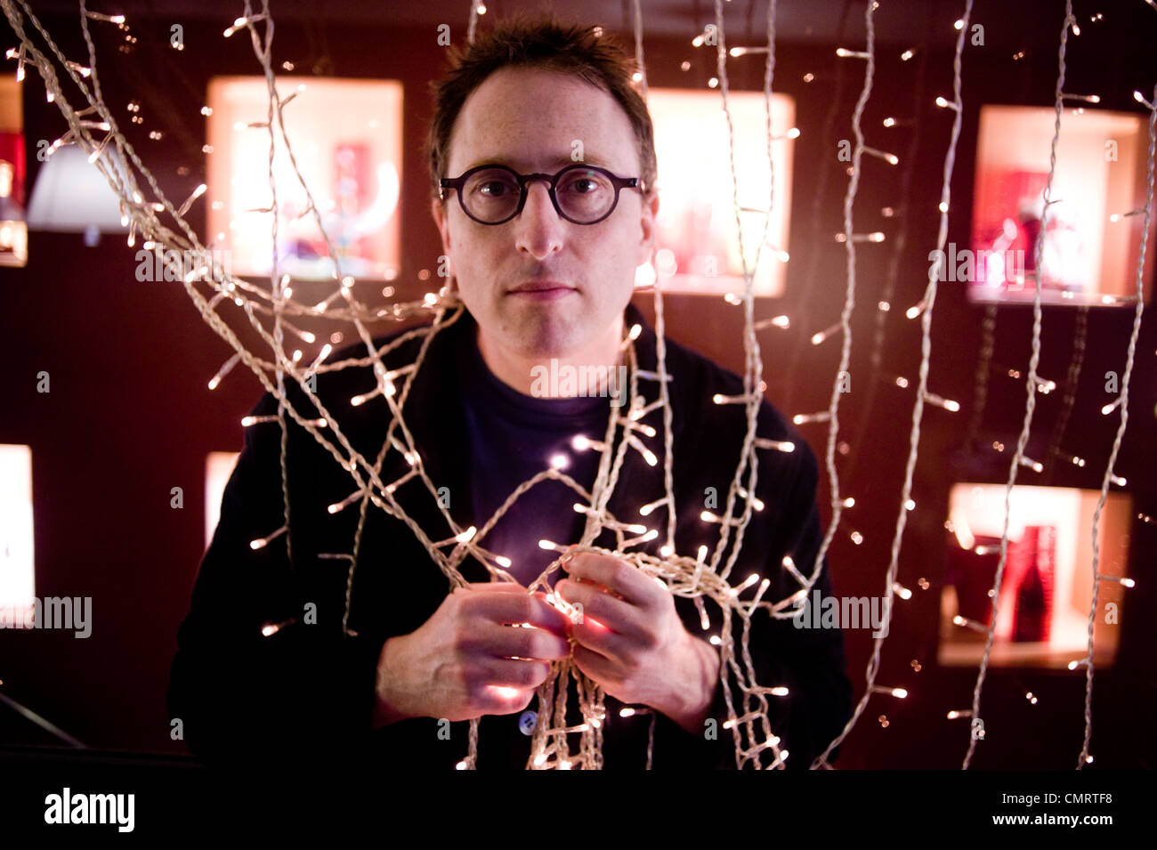 Jon Ronson, Journalist, Filmemacher und Schriftsteller, Autor von die Männer, die starren an Ziegen, in Madrid, Spanien Stockfoto