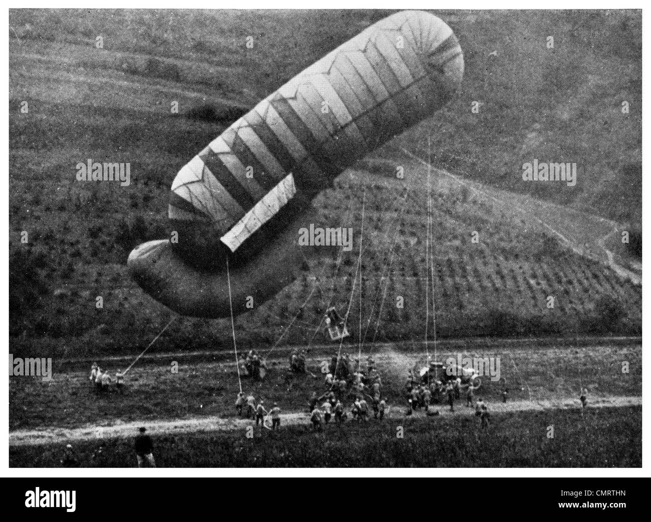 1918 französische Ballon Beobachtung Flugzeug Luftschiff Stockfoto
