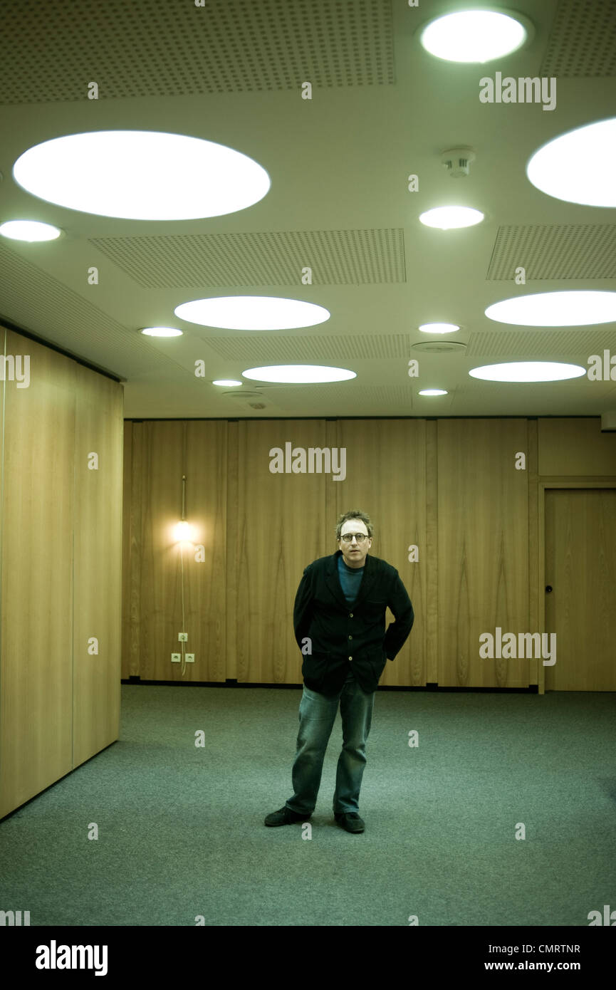 Jon Ronson, Journalist, Filmemacher und Schriftsteller, Autor von die Männer, die starren an Ziegen, in Madrid, Spanien Stockfoto