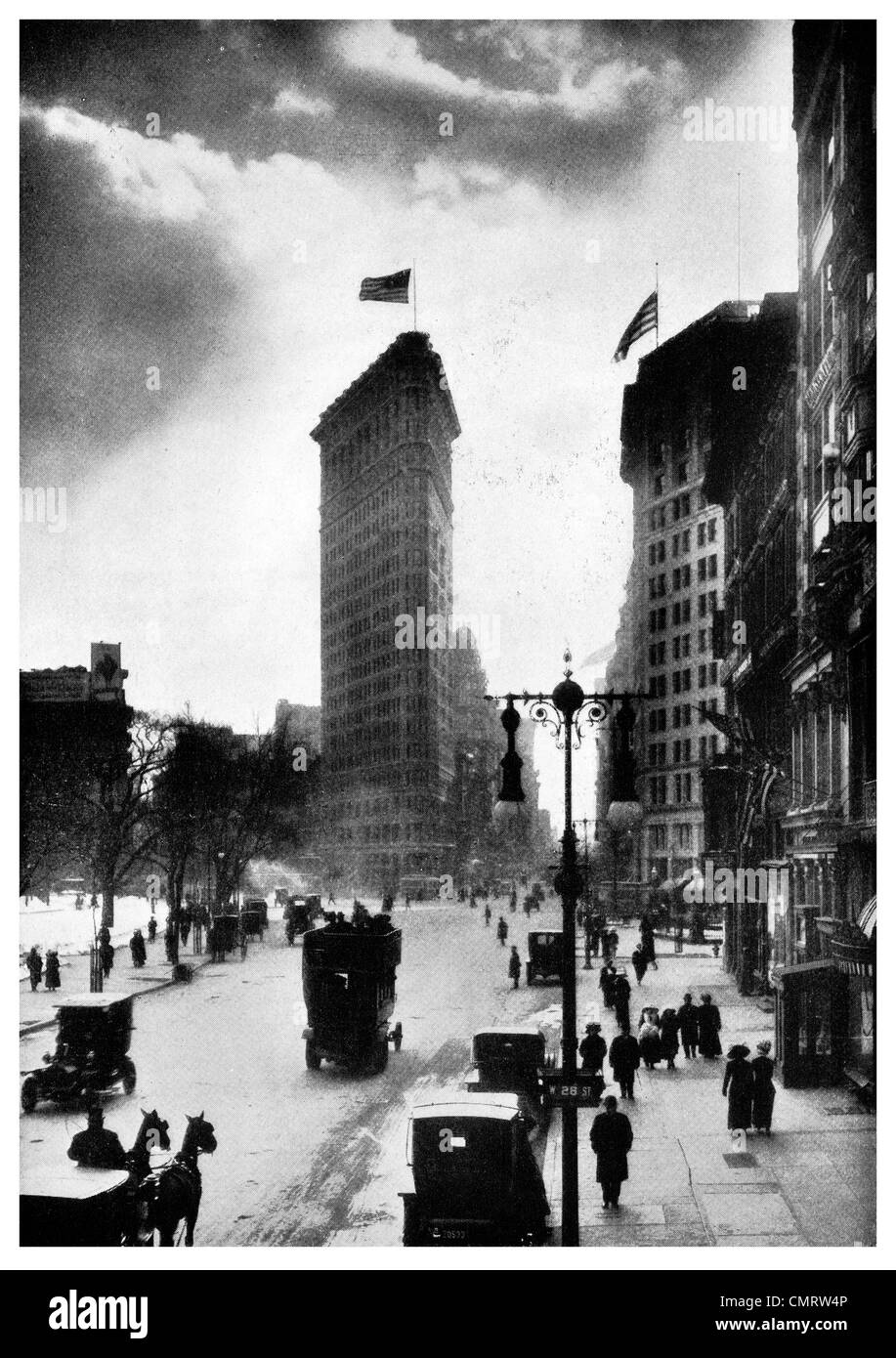 1918 Madison Square, Flatiron Building, Fifth Avenue in New York Stockfoto