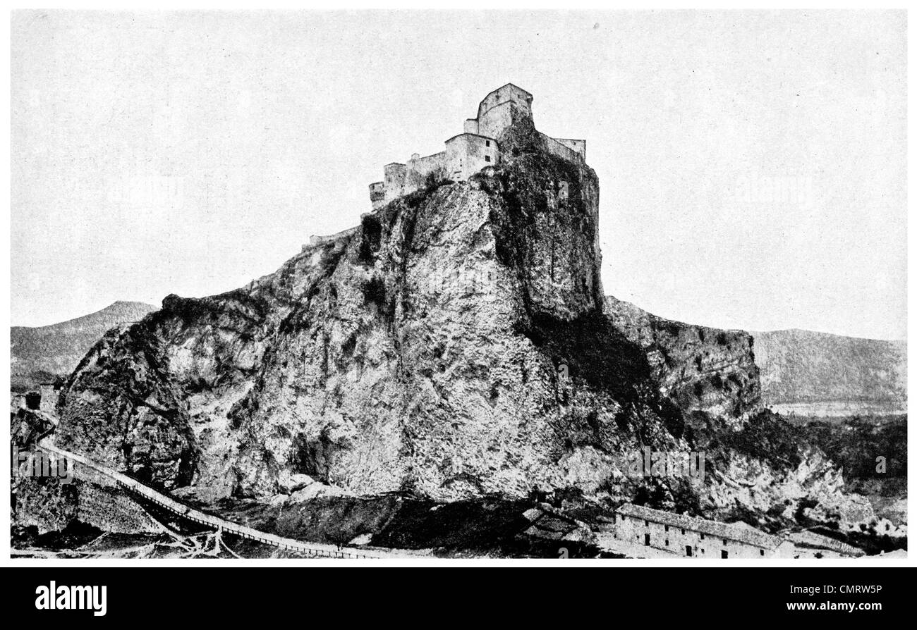 1918 mittelalterliche Burg San Leo Emilia-Romagna Marche Italien Stockfoto