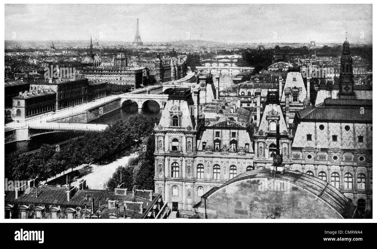 1918 Paris aus St Gervaise 7 Brücken Stockfoto