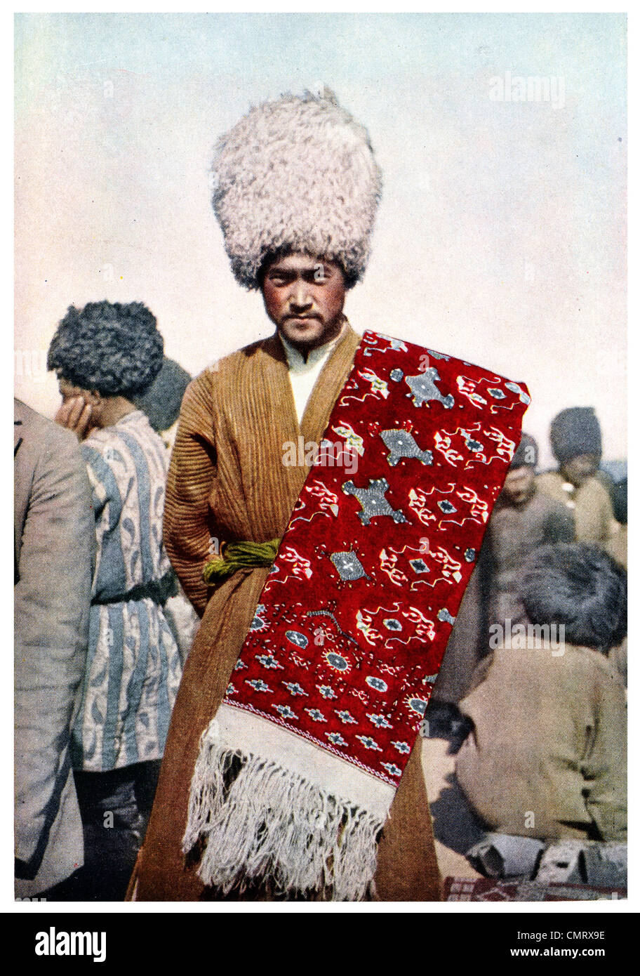 1919 Bokhara Provinz Teppich Kaufmann Usbekistan. Stockfoto