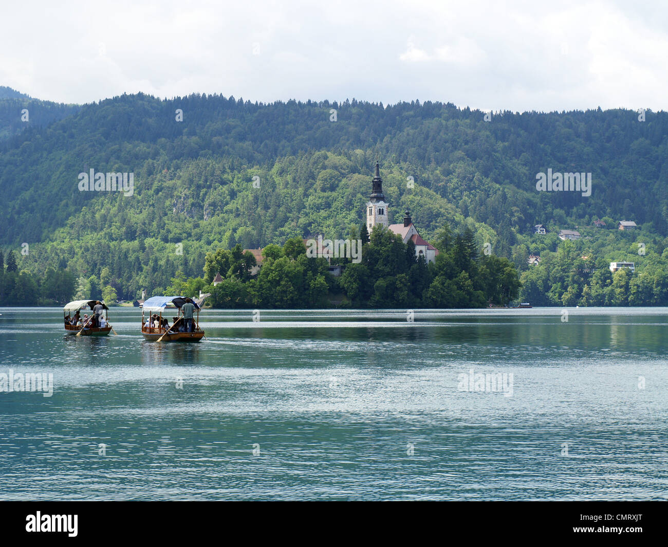 Kirche von Bled auf einer Insel Stockfoto