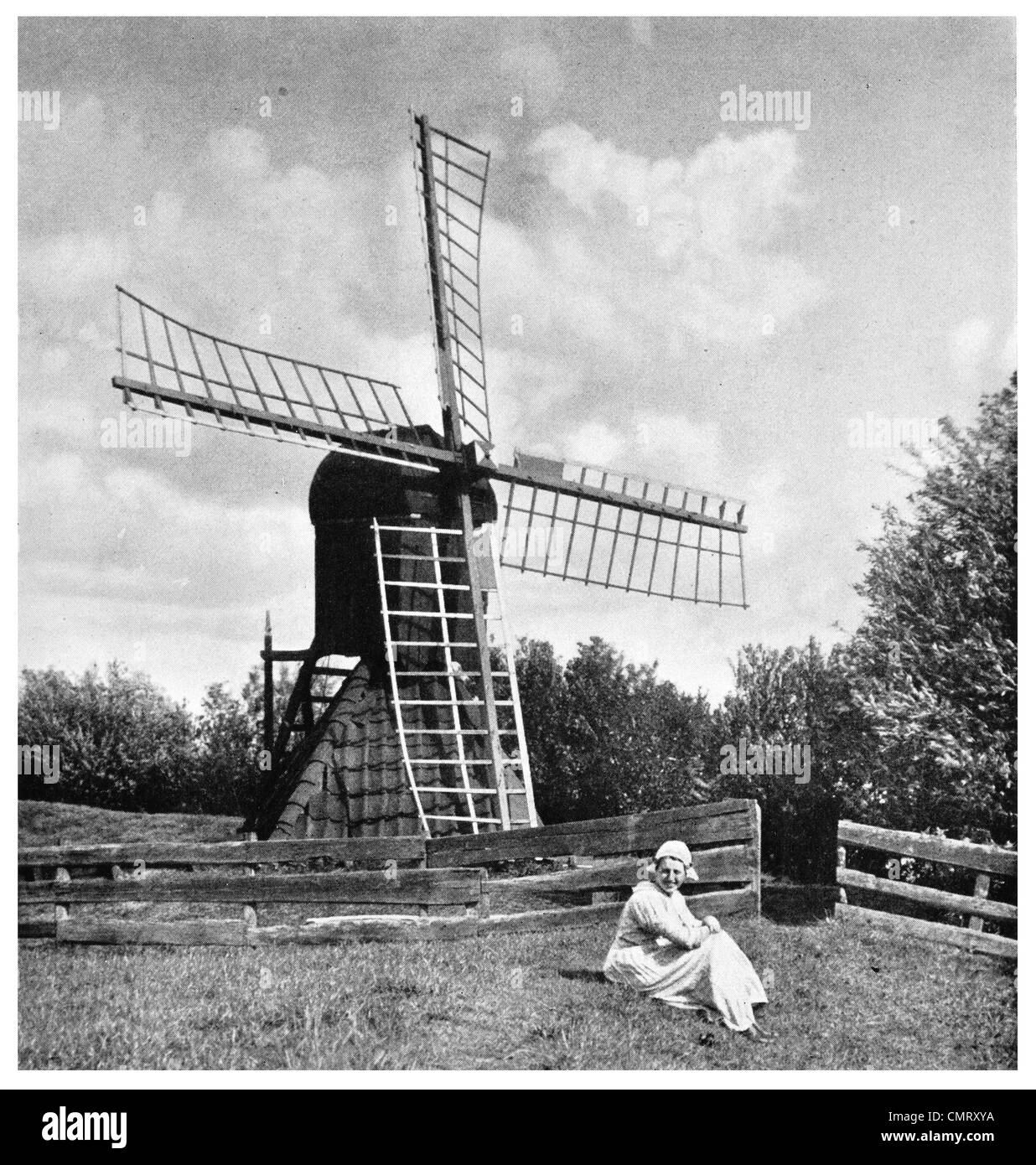 1923 Windmühle Holland holländische Wasserpumpe Stockfoto