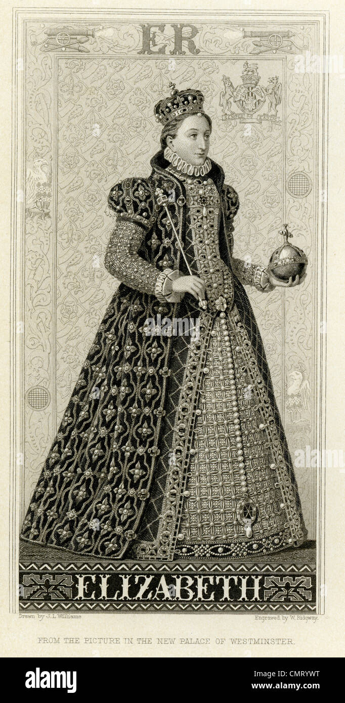 Porträt von Königin Elizabeth i. aus dem Bild in der Palace of Westminster Stockfoto