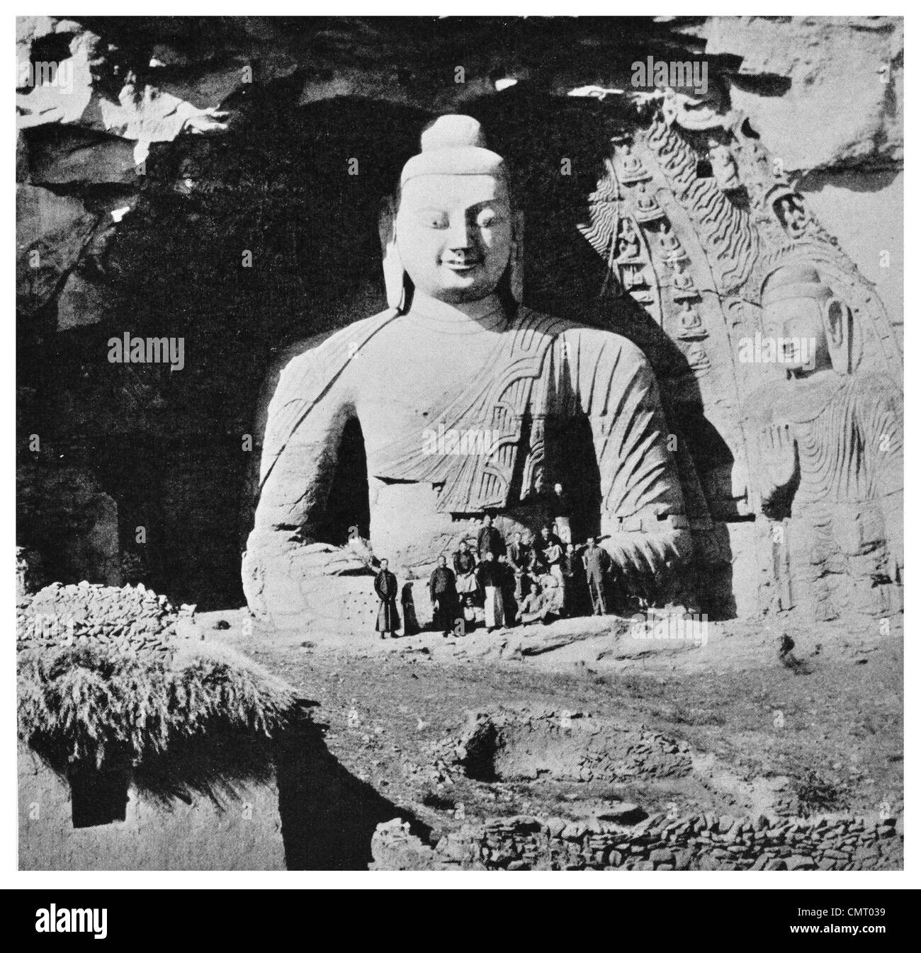 1923 Yungang Grotten Stein Buddha Tempel Yungang Grotten bei Datong Shanxi Province China Stockfoto