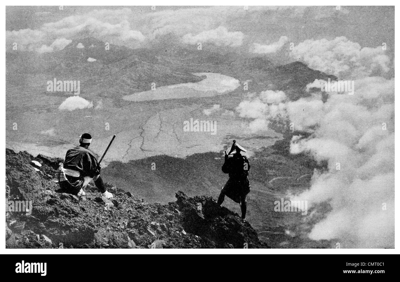 1923 Yamanaka-See aus Fujiyama Gipfel Japan Stockfoto