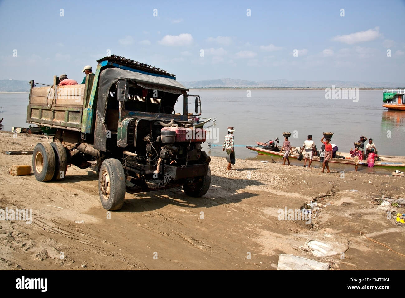 Bauarbeiter, Bagan, Burma (Myanmar), Süd-Ost-Asien Stockfoto