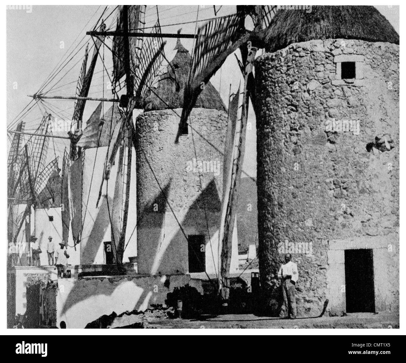 1924-Mallorca-Windmühle-Mallorca, Spanien-Espagna Stockfoto