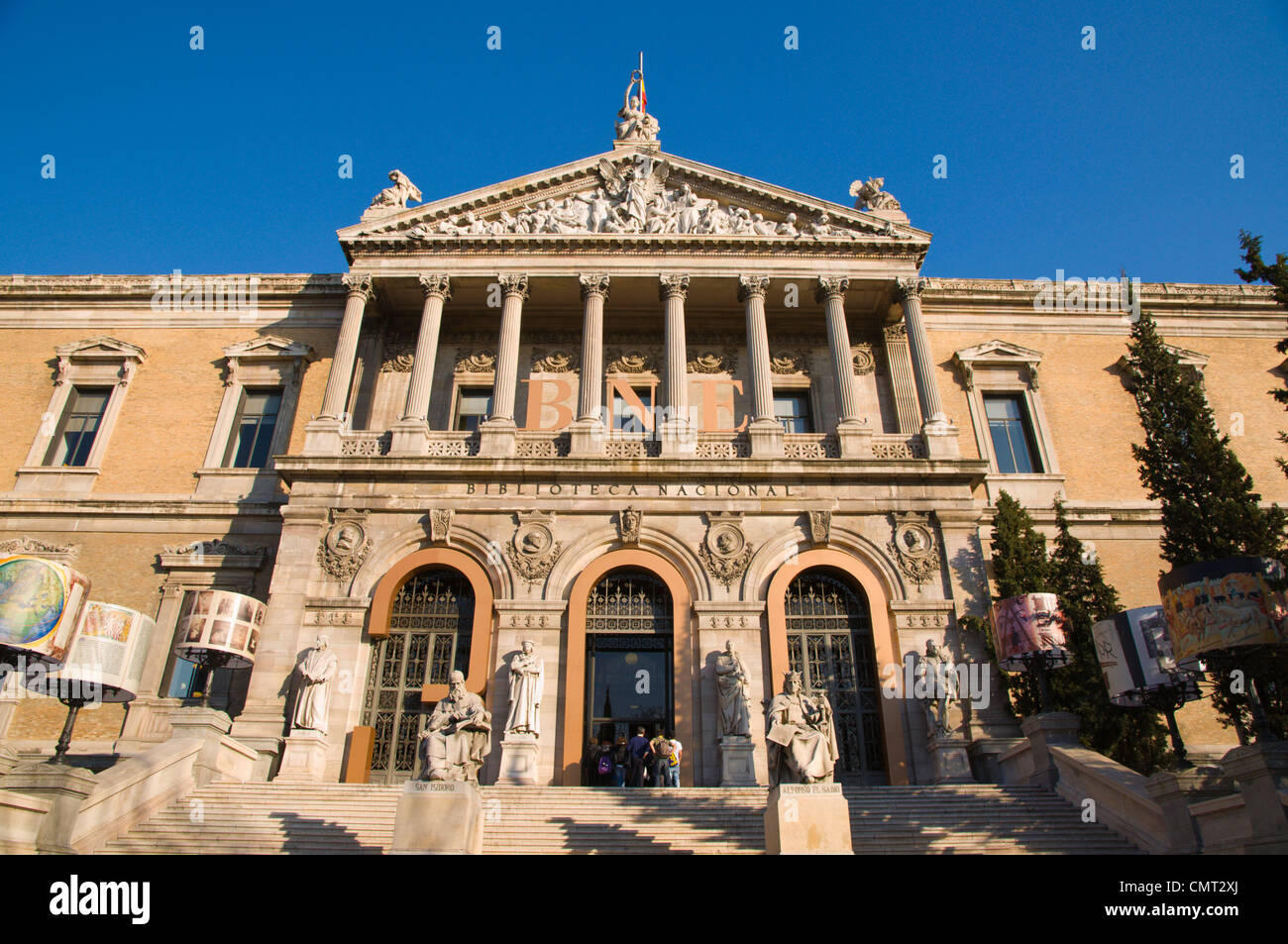 Biblioteca Nacional de Espana Nationalbibliothek Madrid Spanien Mitteleuropa Stockfoto