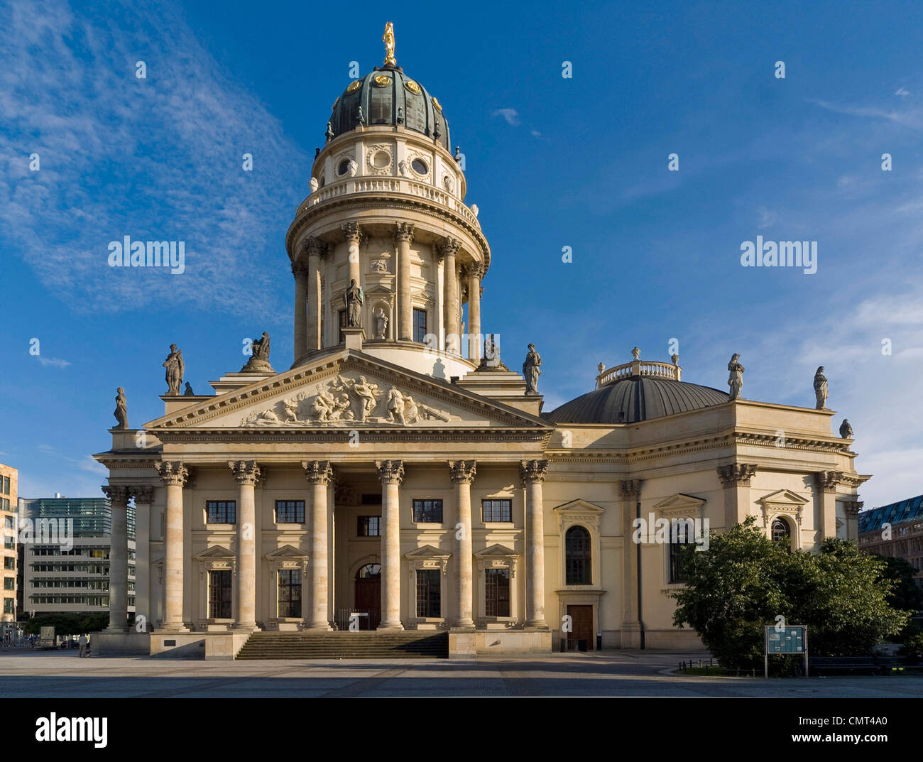 Berlin - dem französischen Dom oder Franzšsischer Dom am Gendarmenmarkt, ehemals eine Kirche der deutschsprachigen Gemeindemitglieder Stockfoto