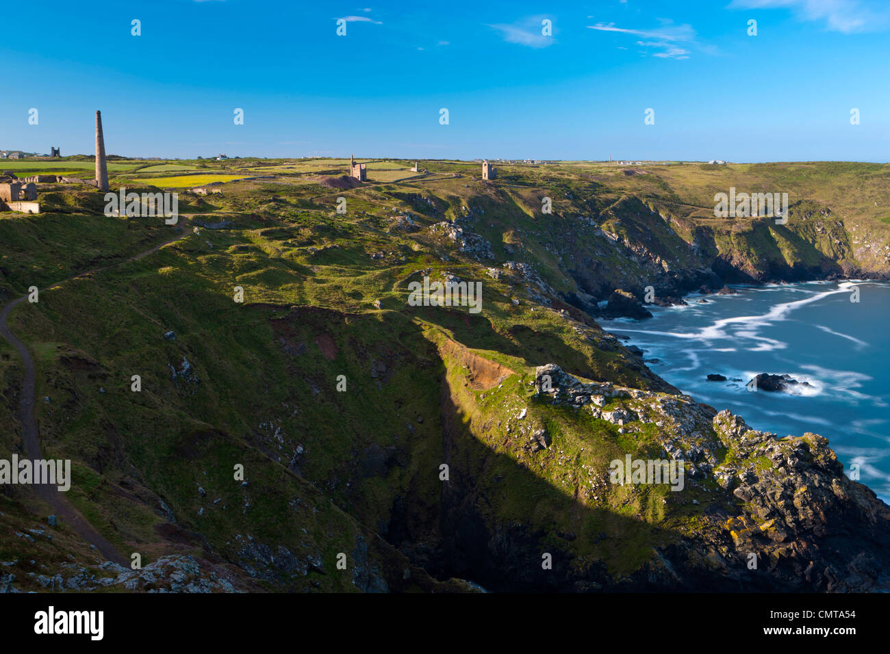 Levant Mine, Cornwall, England, UK, Europa, Teil von Cornwall und West Devon Bergbaufolgelandschaft UNESCO World Heritage Site Stockfoto