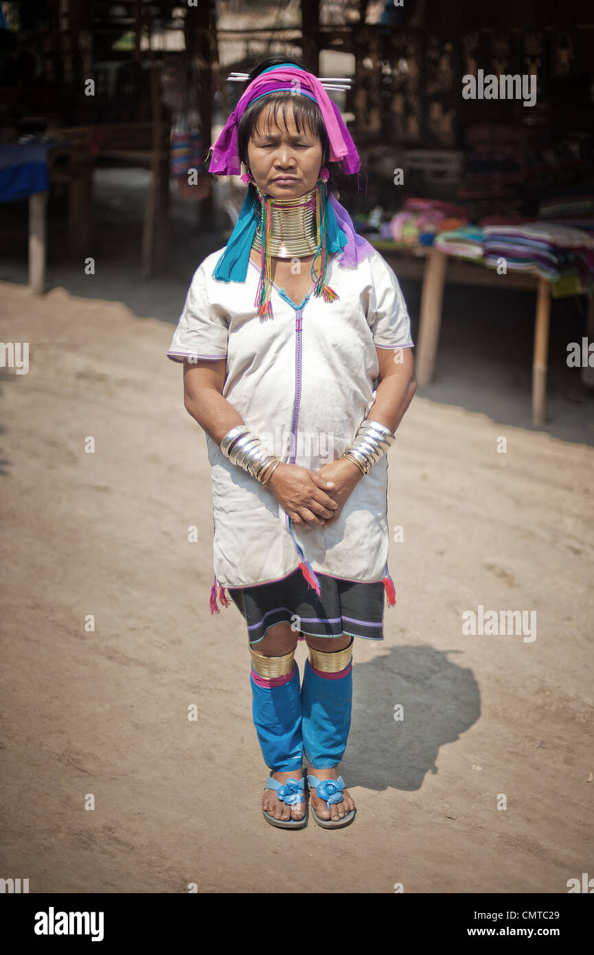 Karen Long Neck Bergvolk. Thailand. Stockfoto