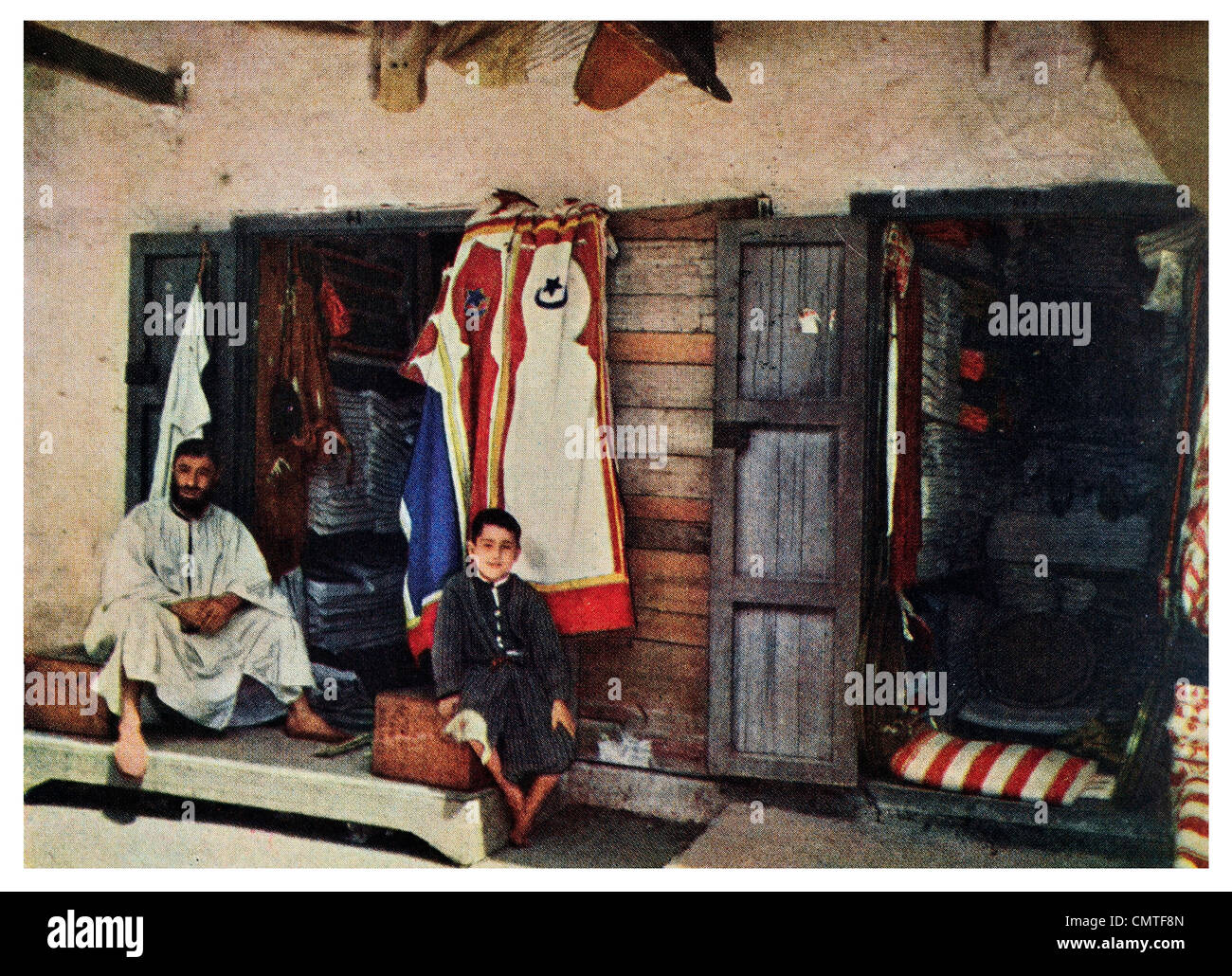 1925 jüdischen Tuchhändler der französischen Marokko Stockfoto