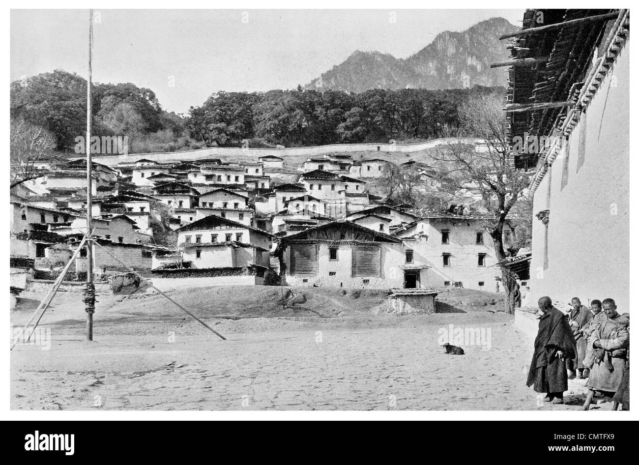 1925-Ostteil der Muli-Lama-Kloster-Schlossplatz Stockfoto